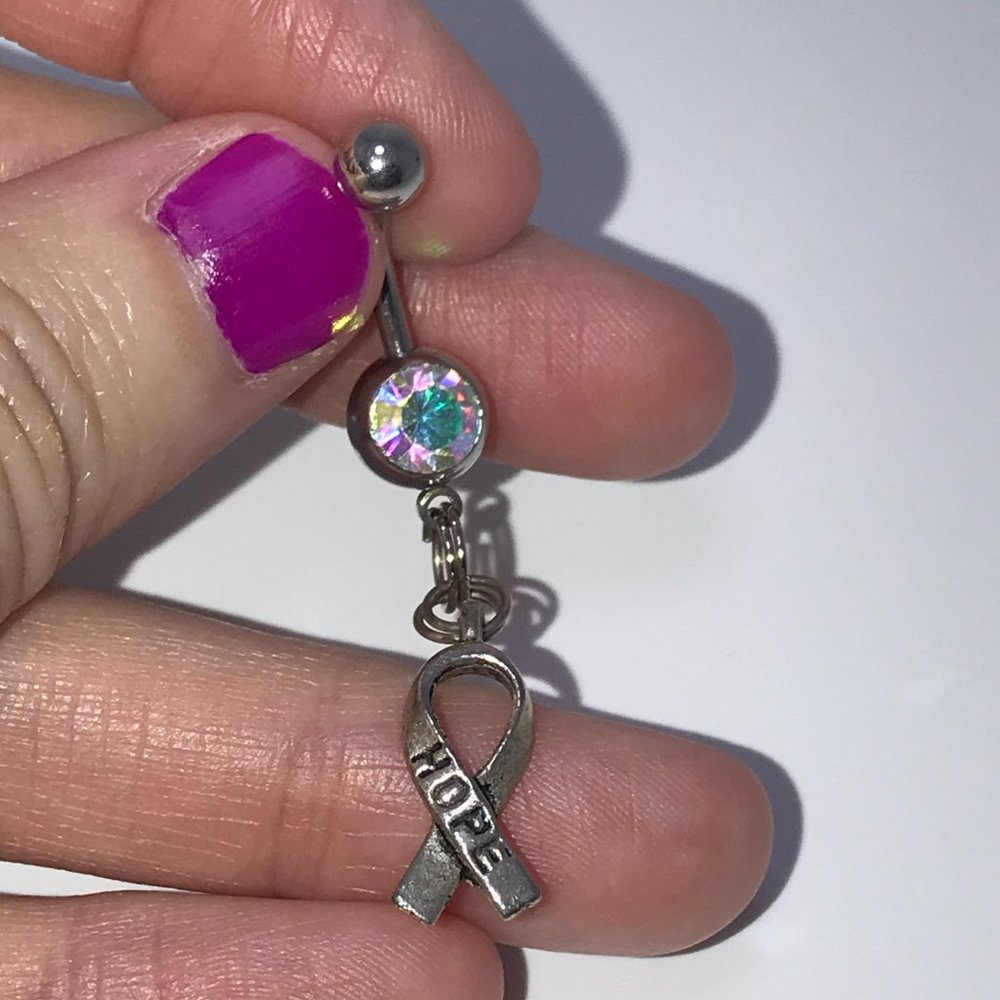 Awareness Ribbon Dangle Belly Rings - Picture 2 of 7